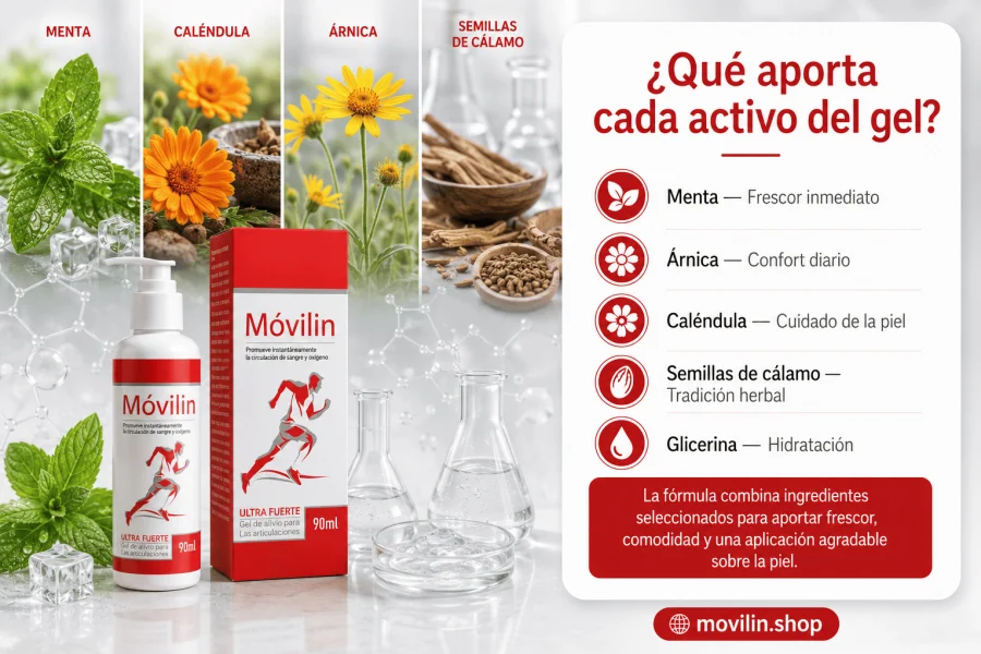 Movilin — qué aporta cada activo del gel
